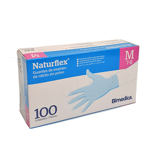 Guantes de Nitrilo Talla M 100uds estériles sin polvo Naturflex caja con 50  pares (100uds) - Salunatur
