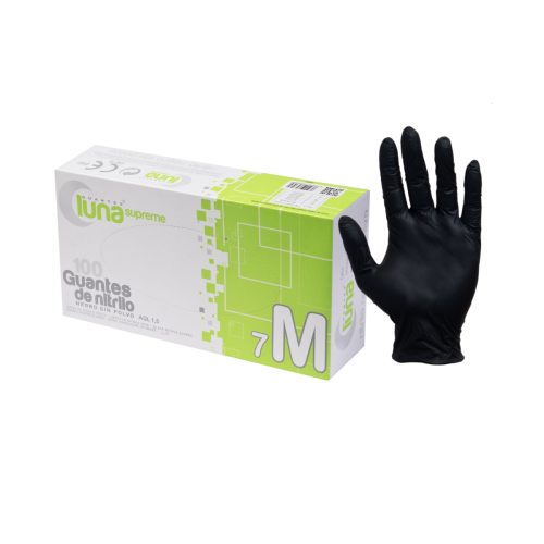 GUANTES NITRILO NEGRO SIN POLVO